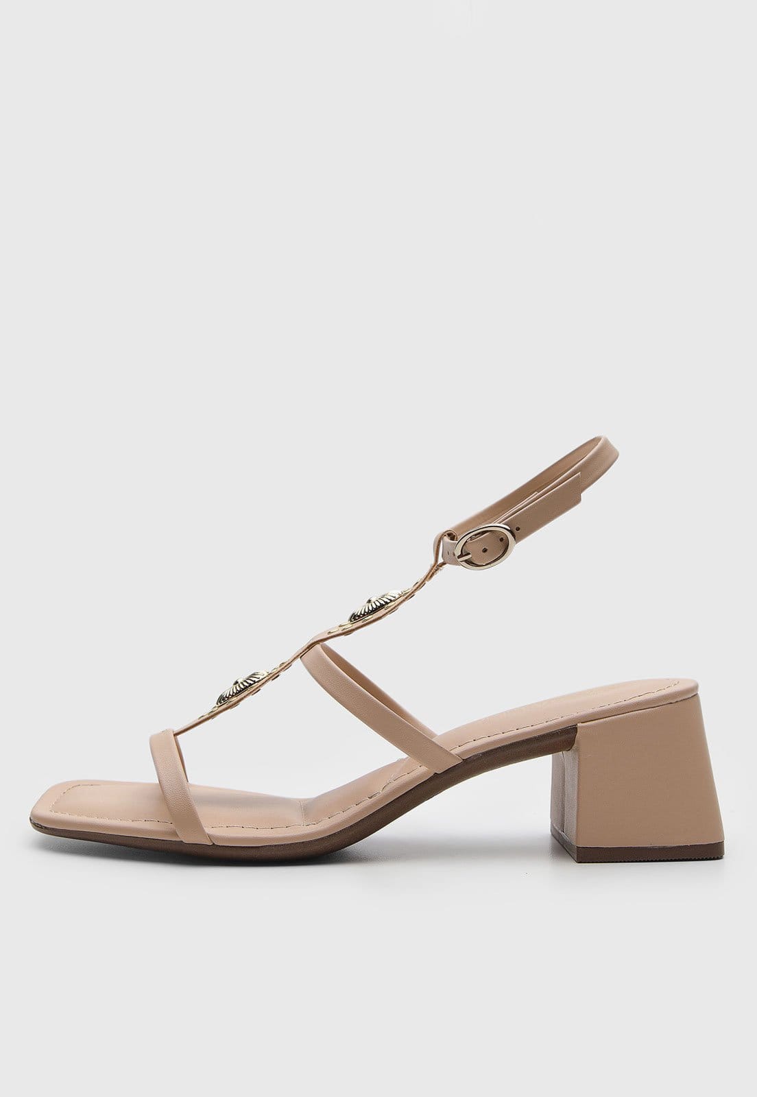 Sandália Feminina Via Uno Tiras Metalizadas