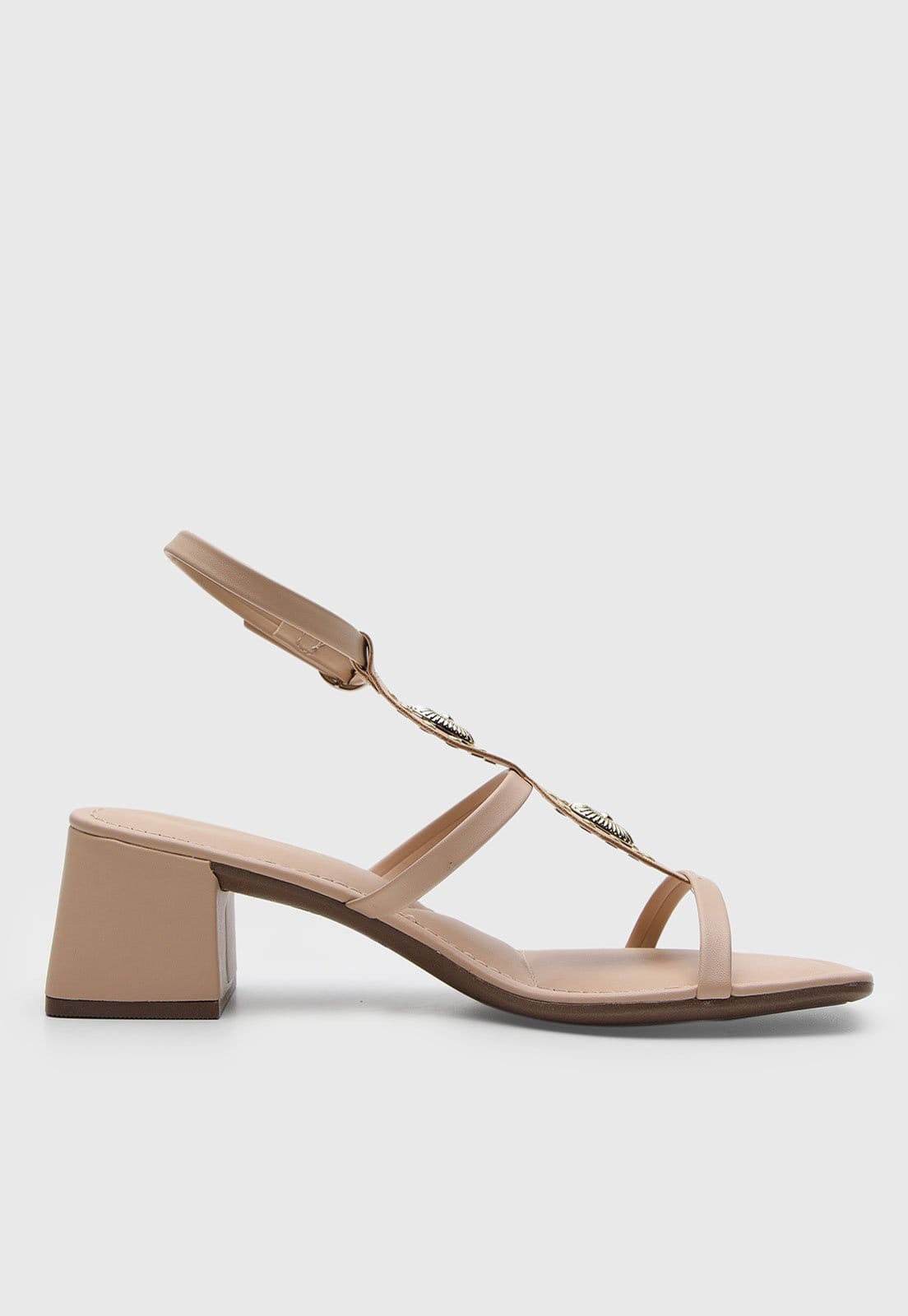 Vista 2 Sandália Feminina Via Uno Tiras Metalizadas VIA UNO nude