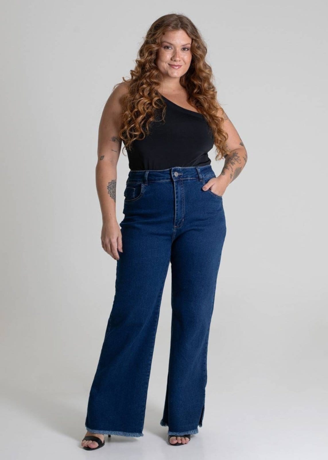 Vista 2 Calça Jeans Sawary Plus Size - 280107 Sawary azul