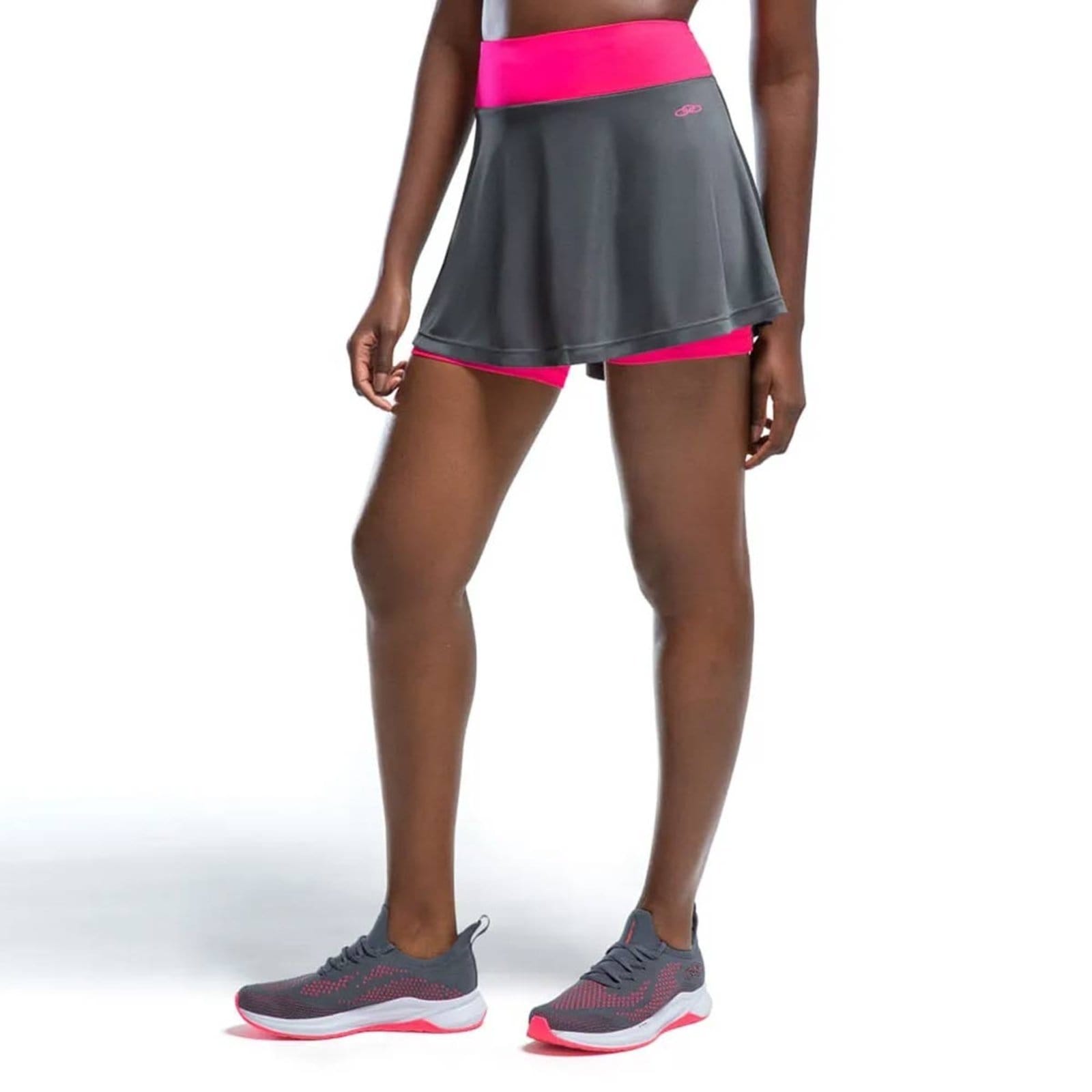 Shorts Saia Olympikus Complemento Feminino Cinza e Rosa