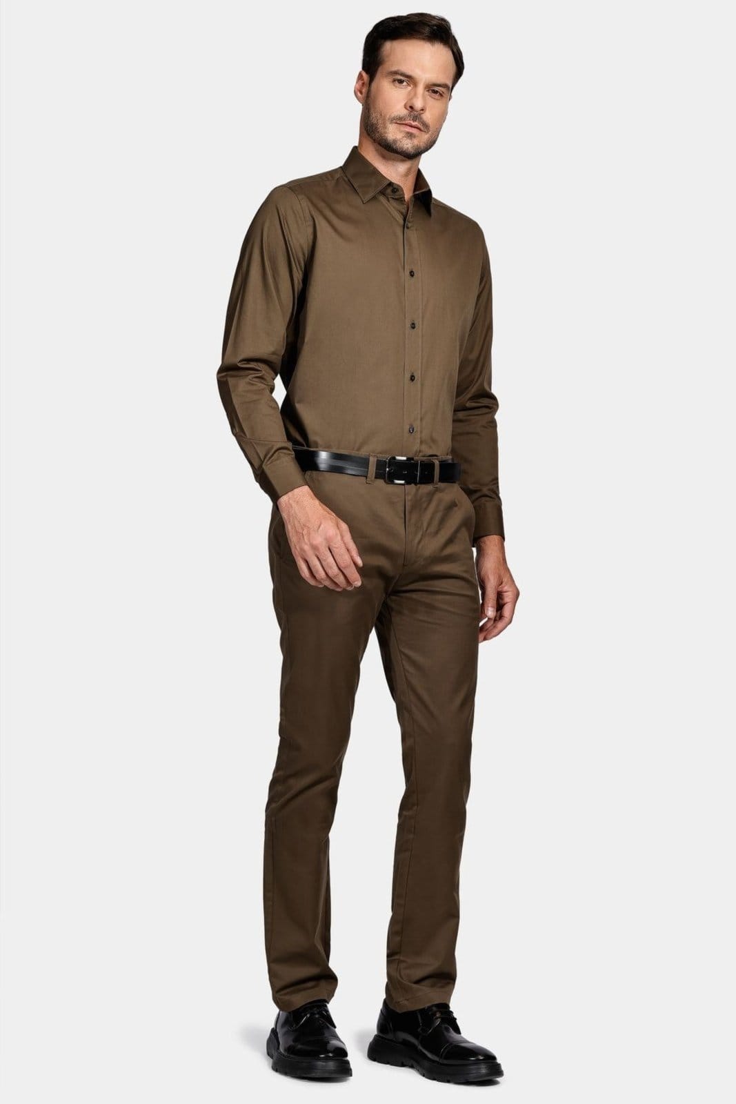 Vista 2 Calça Aramis Chino Estilo Moovex Verde Folha Seca Aramis incolor verde