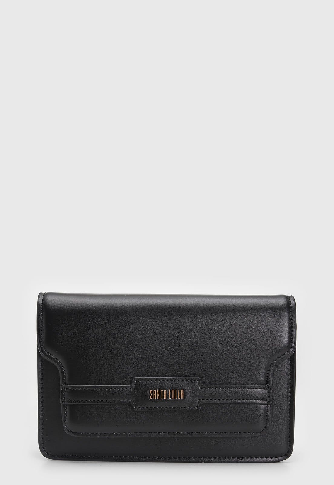 Vista principal Bolsa Tiracolo Santa Lolla Alça Corrente Preta Santa Lolla preto