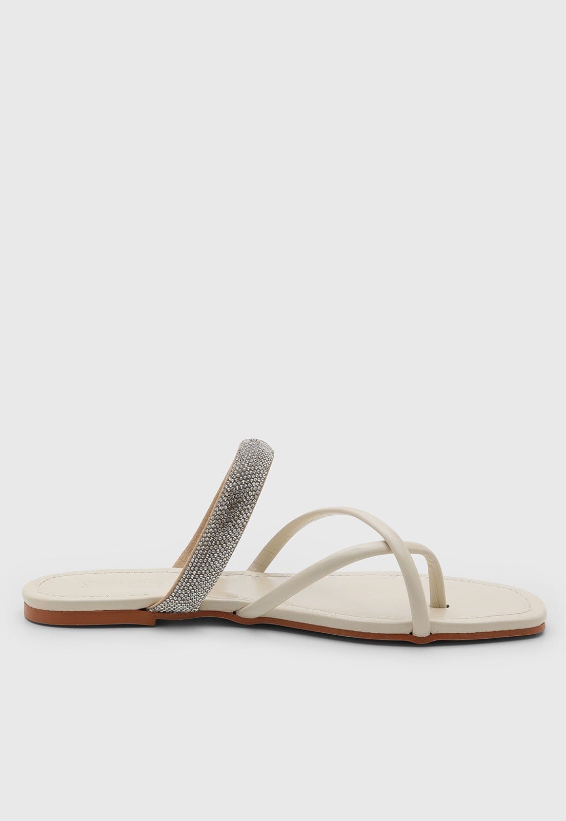 Vista 2 Rasteira Feminina Santa Lolla Pedrarias Off-White Santa Lolla off-white white