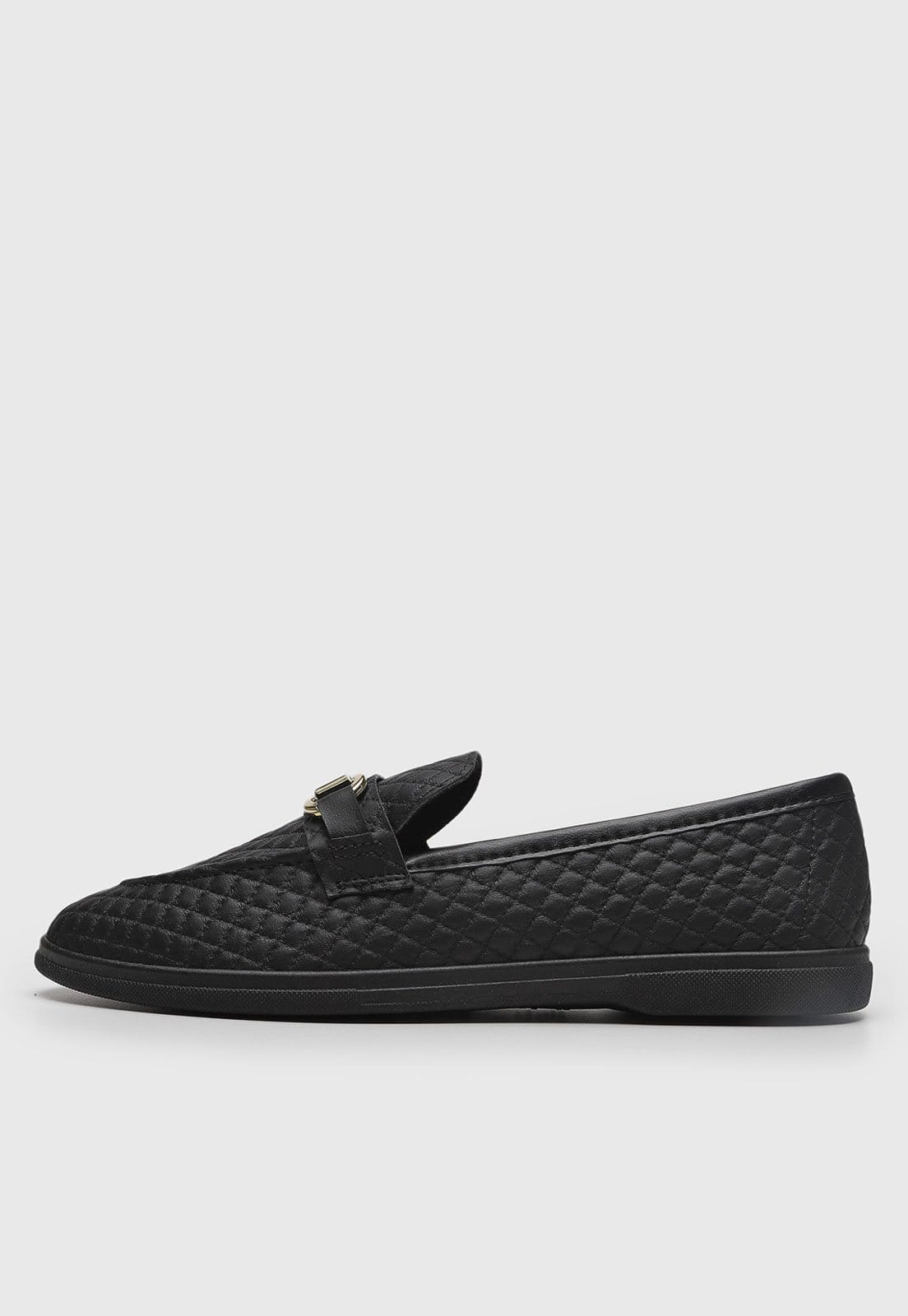 Sapatilha Feminina Moleca Matelassê Fivela Preta