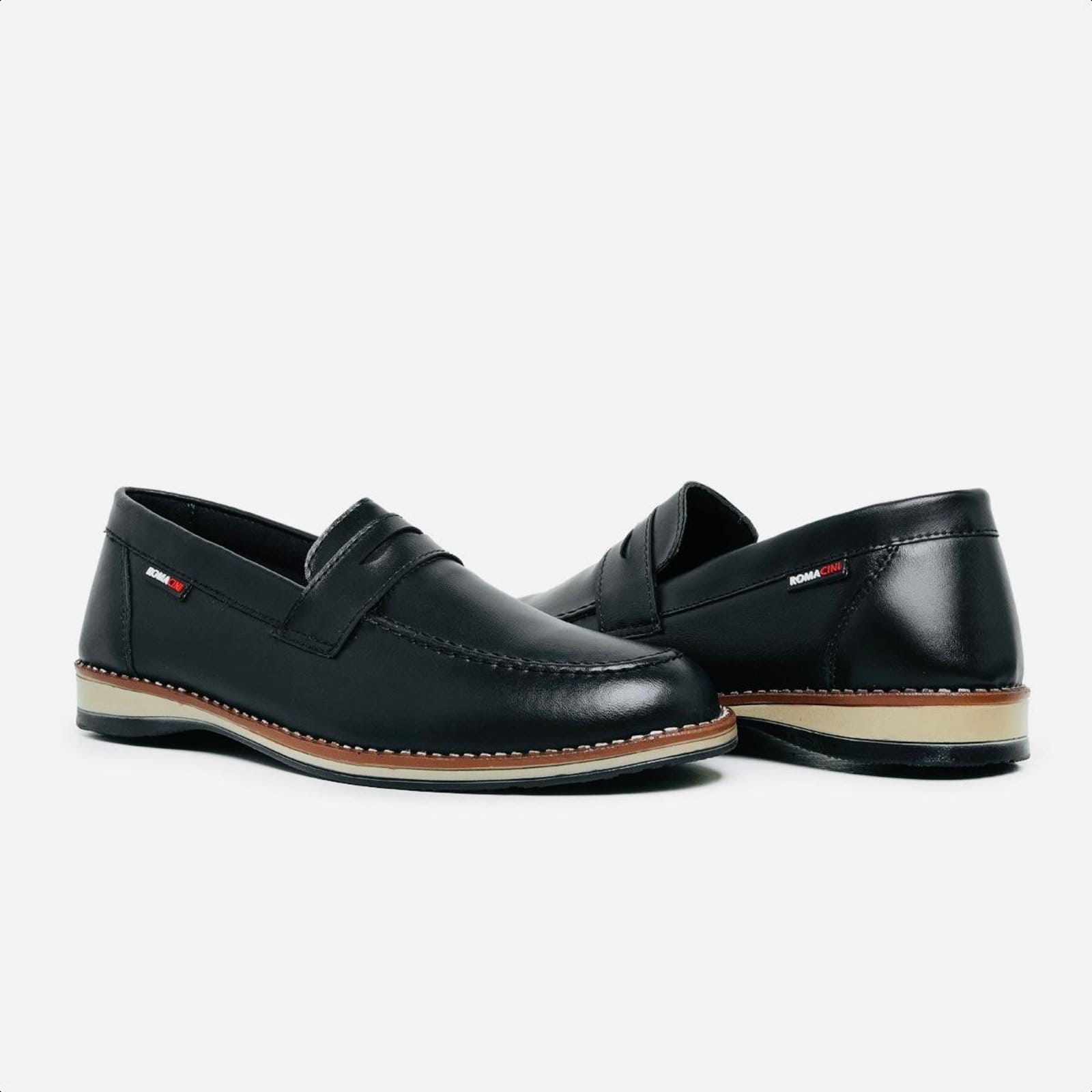 Vista 2 Sapato Masculino Lavini Social Casual Derby Oxford Lavini Shoes preto