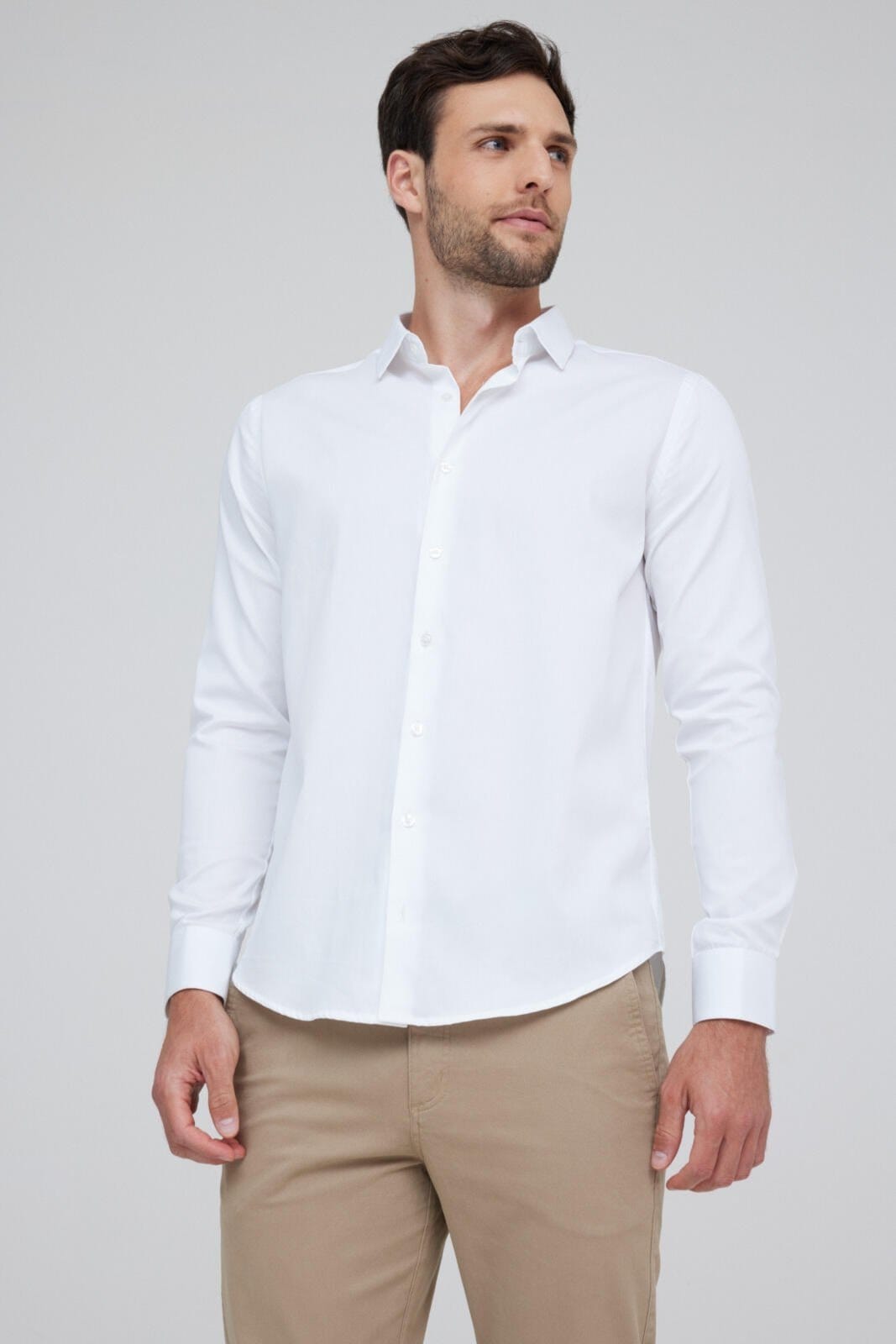 Vista 2 Camisa Slim Fio Italiano Traymon Xgg Traymon branco