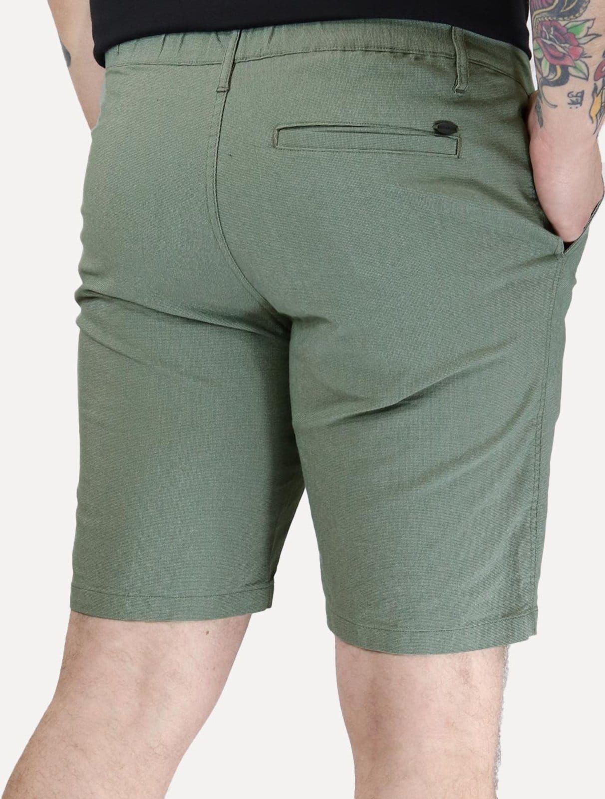 Vista 2 Bermuda Aramis Masculina Chino Cotton Sarja Cadarço Verde Mescla Aramis grafite verde