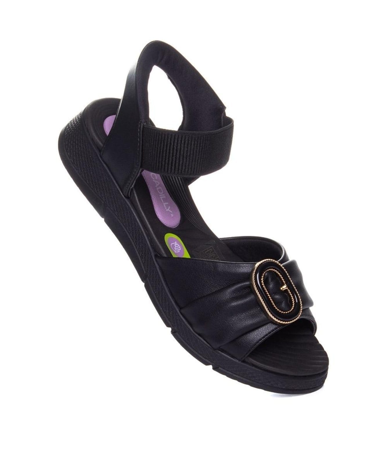 Vista 2 Sandália Papete Piccadilly Slipfit Anabela Preto Piccadilly incolor