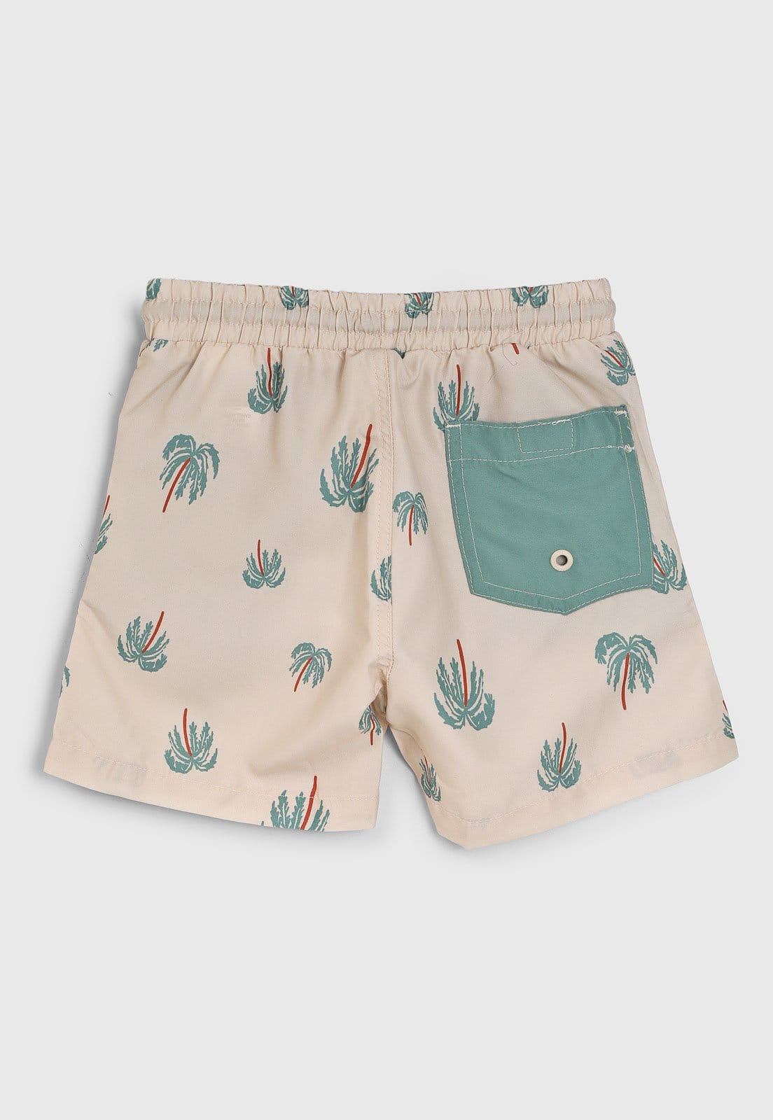 Vista 2 Infantil - Bermuda Hering Estampa Coqueiros Hering Kids bege