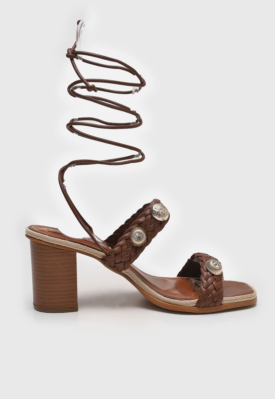 Vista 2 Sandália Feminina Santa Lolla Tiras Trançadas Santa Lolla marrom