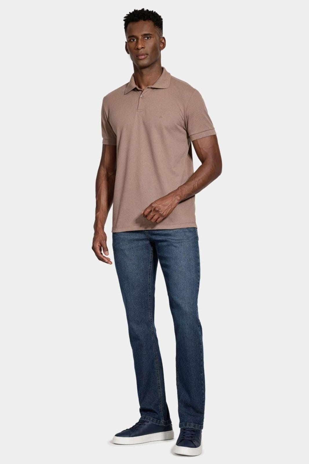 Vista 2 Polo Aramis Manga Curta Lisboa Aramis bege