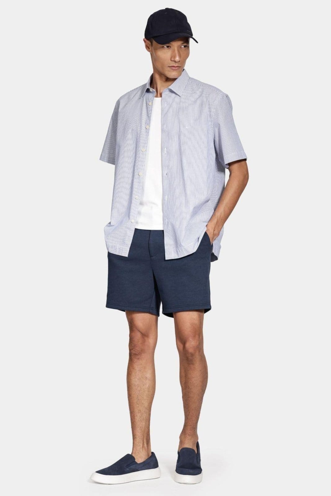 Vista 2 Camisa Aramis Manga Curta Regular Algodão Listrada Aramis branco