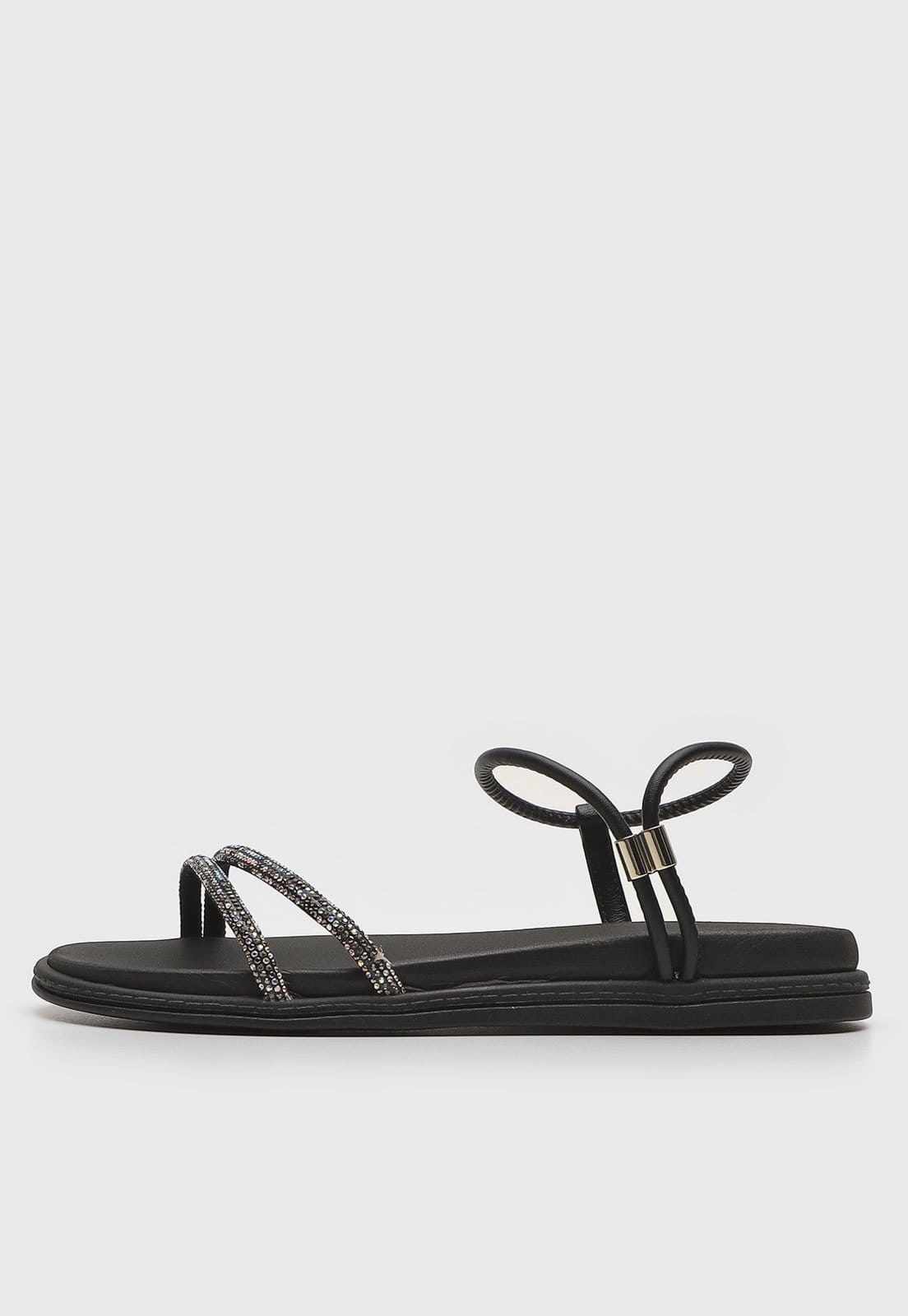 Sandália Beira Rio Tira Hotfix Preta