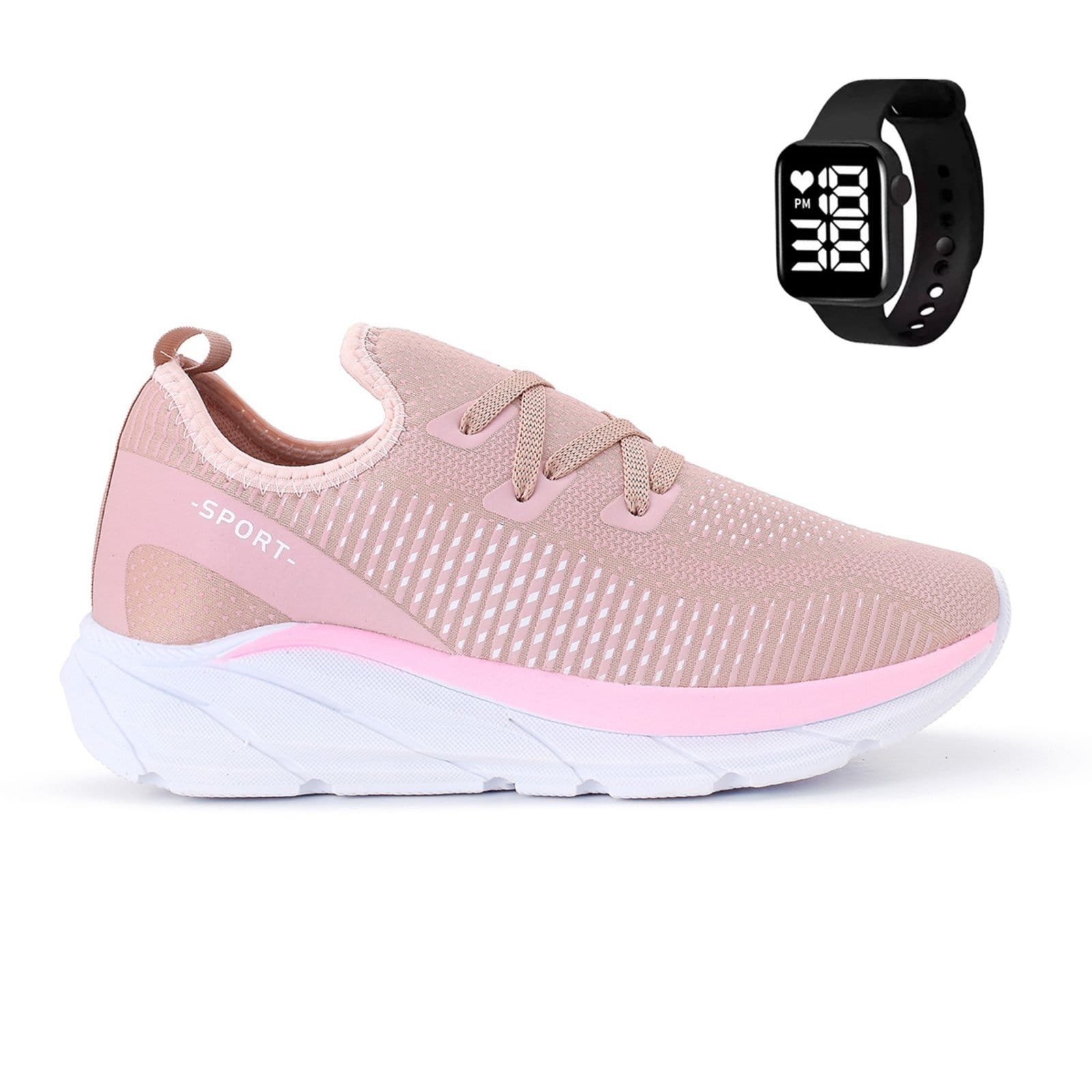Tenis Meia Feminino Esportivo Treino Academia Light Sport + Relogio