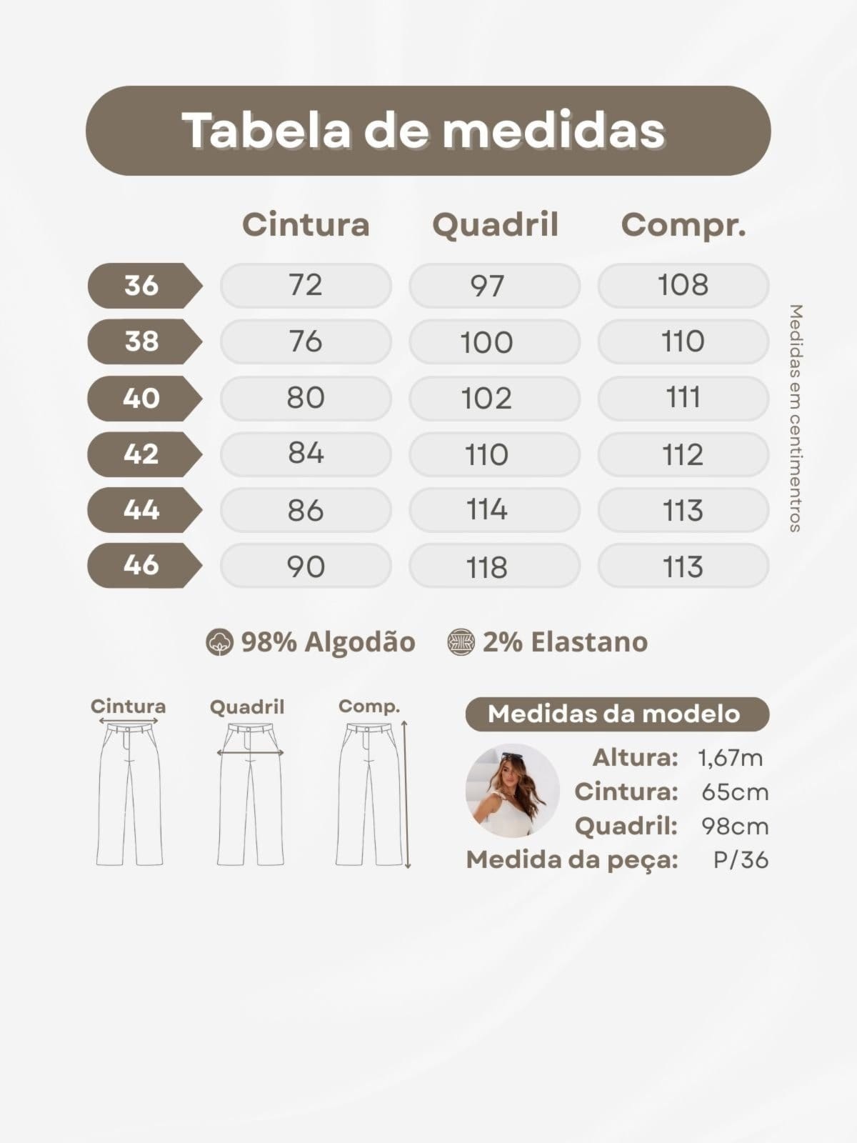 Vista 2 Calça Pantalona Feminina Cintura Alta Com Cinto Off-white Crawling off-white white