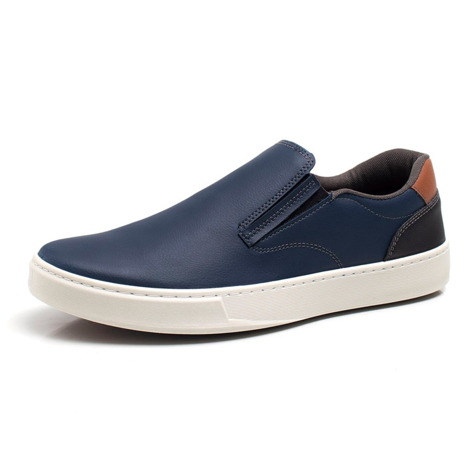 Vista 2 Tênis Masculino Épico Iate Slip On Confortável Macio ÉPICO CALÇADOS azul marinho