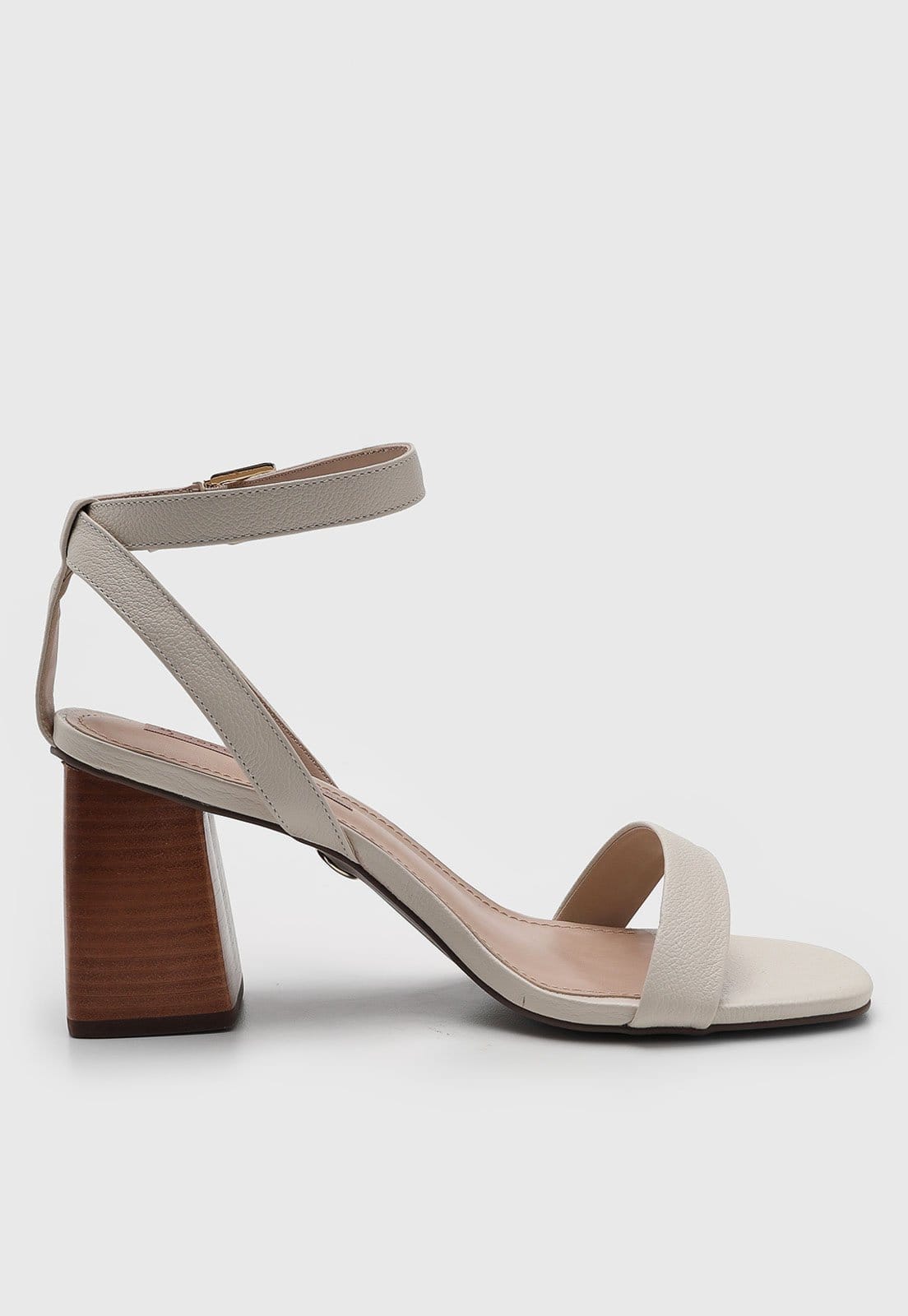 Vista 2 Sandália Feminina Jorge Bischoff Salto Bloco Amadeirado Off-White Jorge Bischoff off-white white