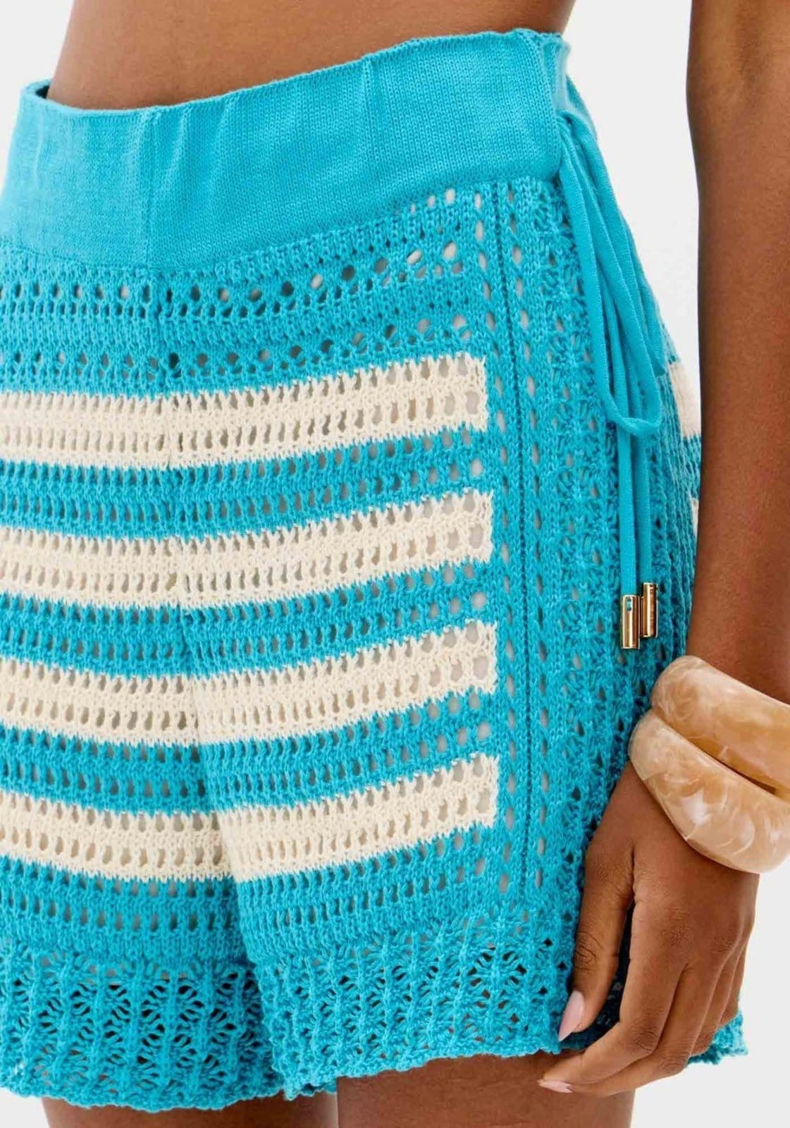 Vista 2 Short De Tricô Com Cintura Alta Lança Perfume rosa