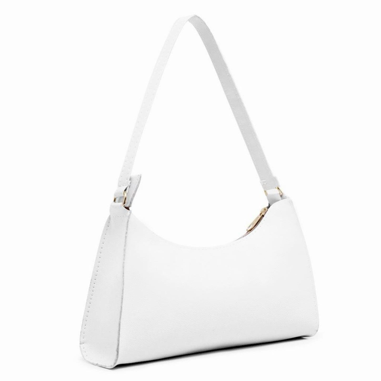 Vista principal Bolsa Feminina Baguete Pequena Baladinha De Ombro Branca Lavini Shoes branco