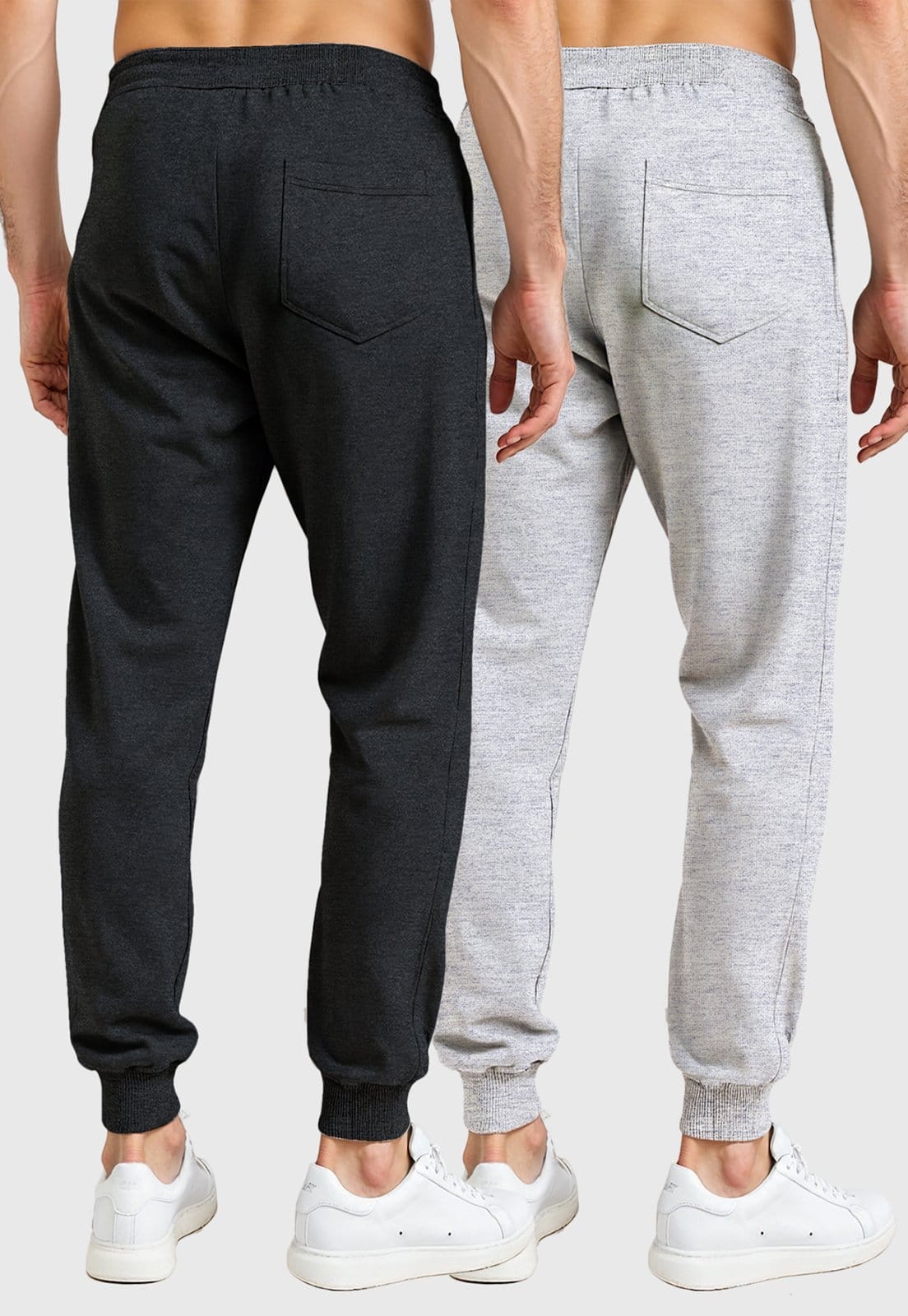 Vista 2 Kit 2 Calças Moletom Chumbo e Masculina Slim Interior Flanelado Super Conforto Benellys cinza