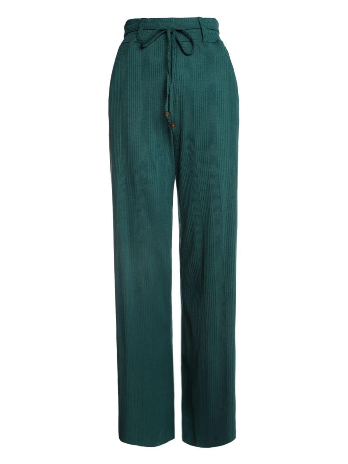 Vista principal Calça Canelada Pantalona Feminina Bright Girl'S verde