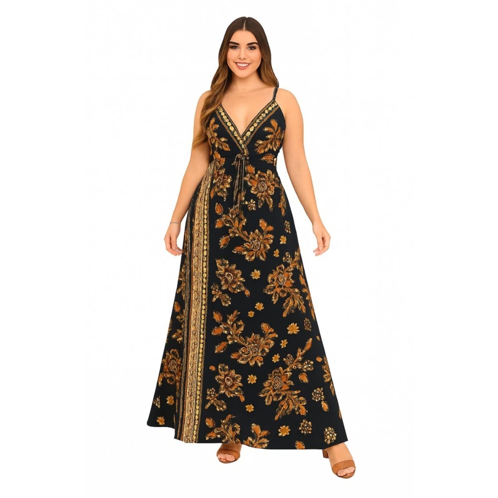 Vestido Longo Indiano Vih Triny Estampa Linha Premium