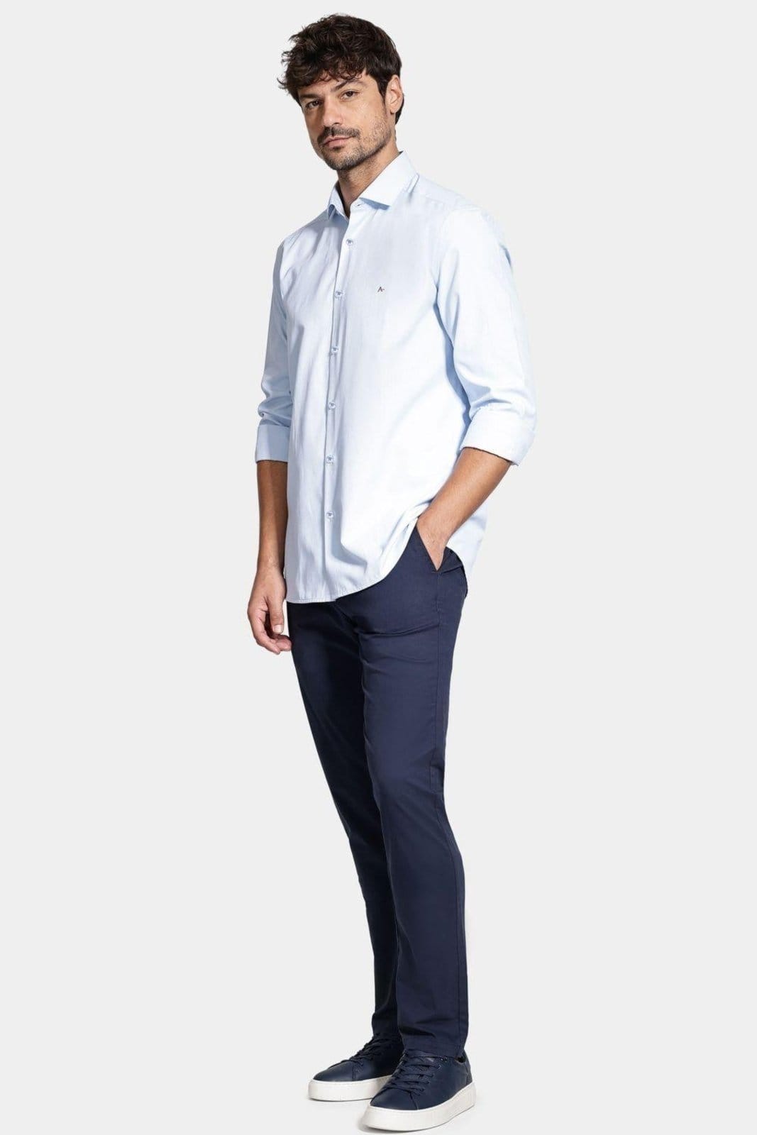 Vista 2 Camisa Aramis Manga Longa Algodão Misto Aramis azul