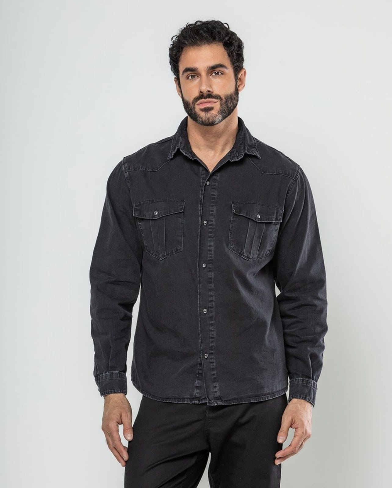 Camisa Jeans Masculina Básica 24635