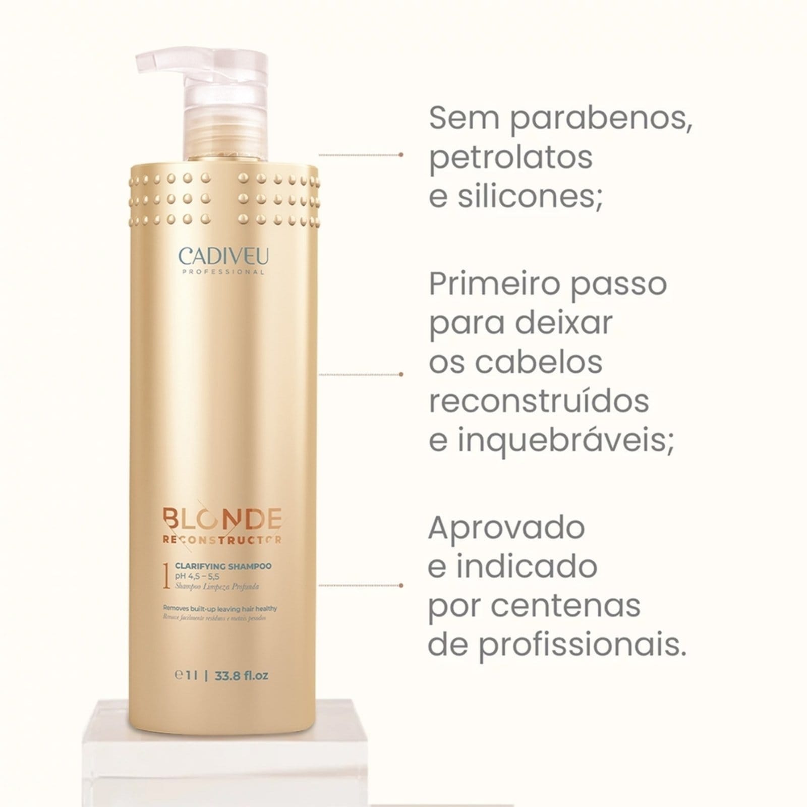 Vista 2 Cadiveu Professional Blonde Reconstructor Clarifying - Shampoo 1L Cadiveu Professional multicolorido