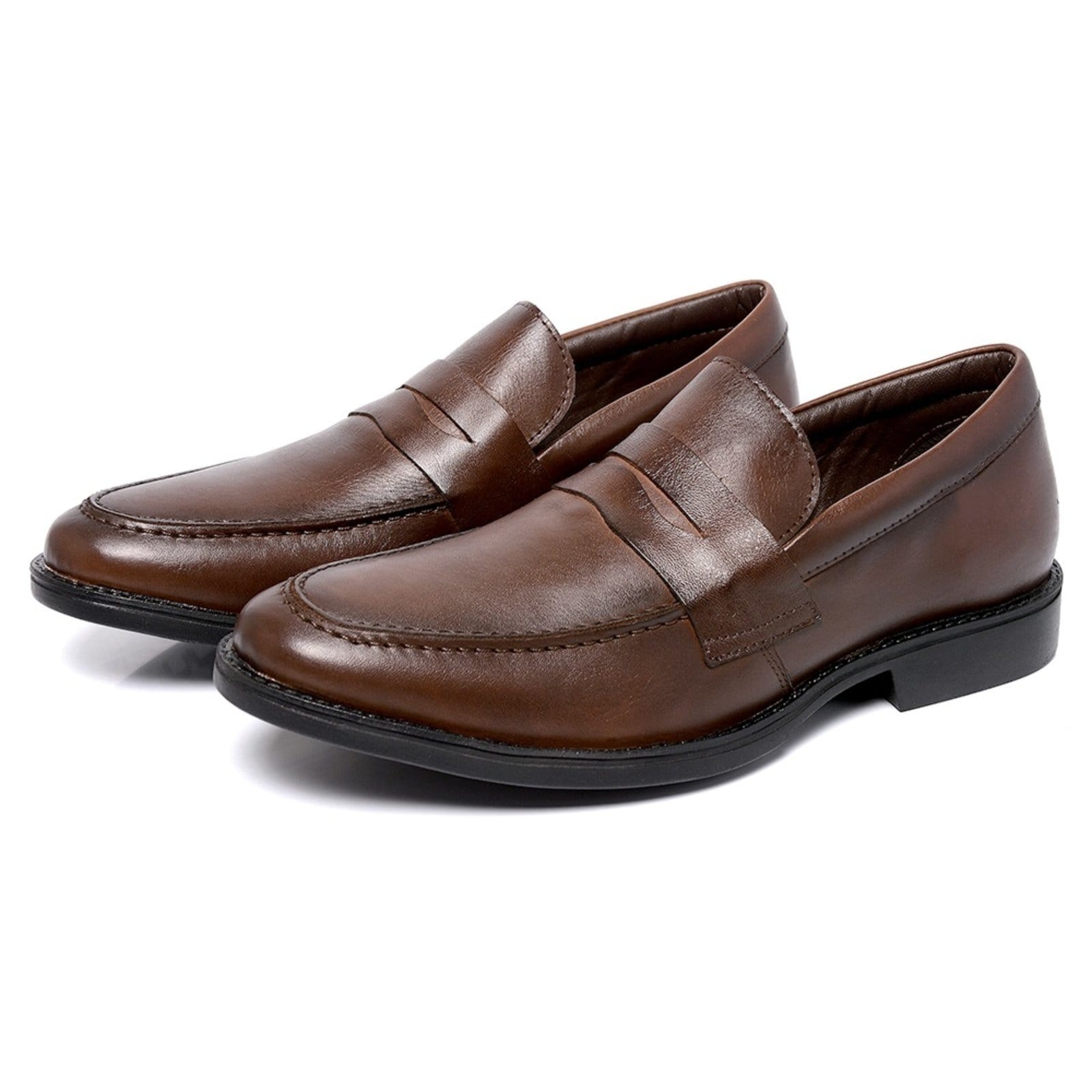 Vista 2 SAPATO LOAFER CASUAL COURO, PALMILHA EM GEL, FORRO DE COURO Ref. 9400 Cafe Mister Couros marrom