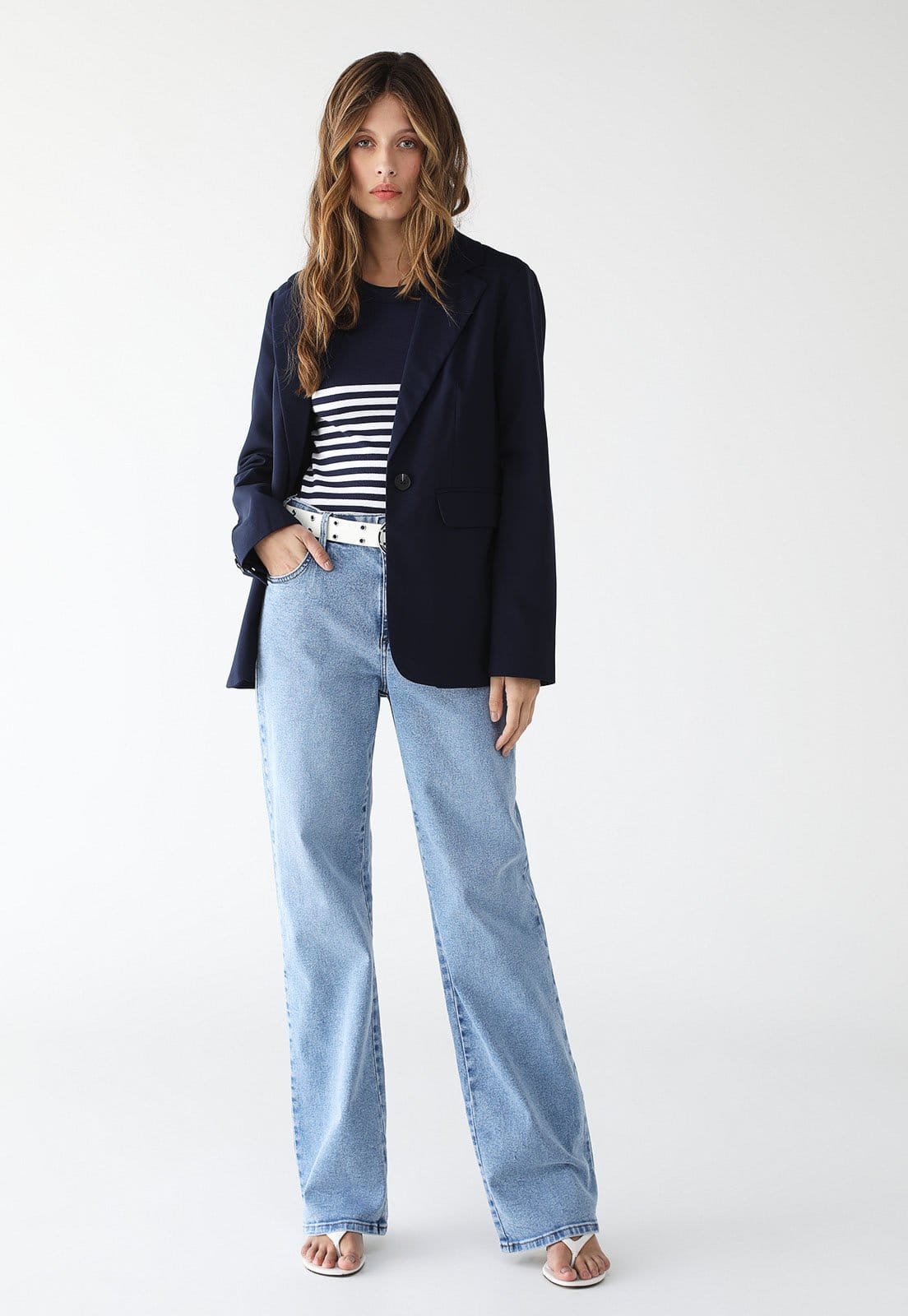 Vista 2 Calça Jeans Forum Wide Leg Pockets Forum azul