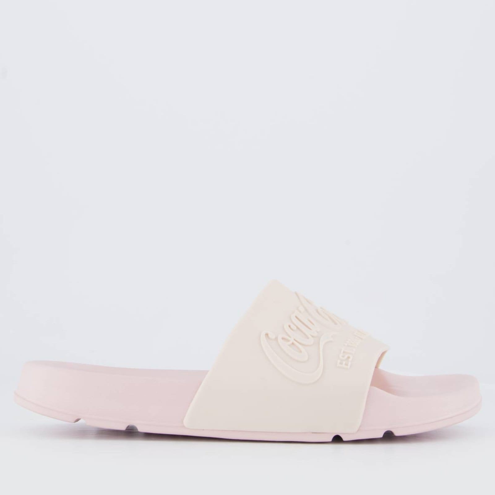 Vista 2 Chinelo Coca Cola Slide Coke Bold Feminino Claro Coca-Cola rosa