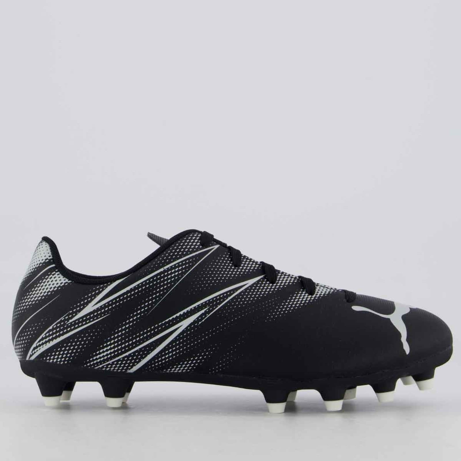 Vista principal Chuteira Puma Attacanto FG/AG Campo Juvenil Preta Puma preto