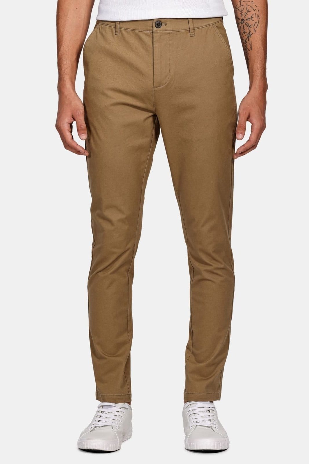Calça Aramis Chino Skinny Clássica Sarja Cáqui