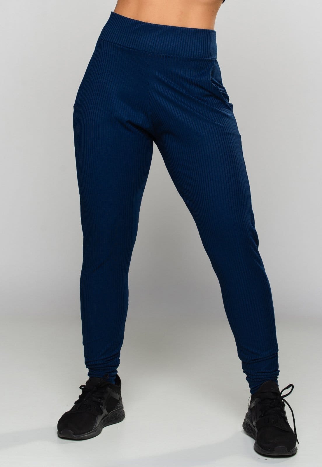 Calça Jogger MVB Modas Ribana Canelada Cintura Alta