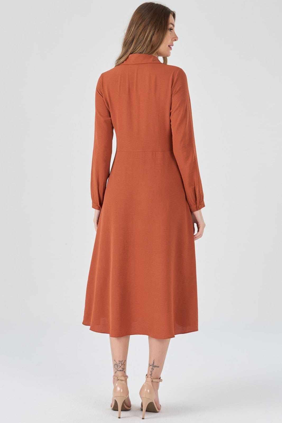 Vestido Chemise Midi PKS Terracota