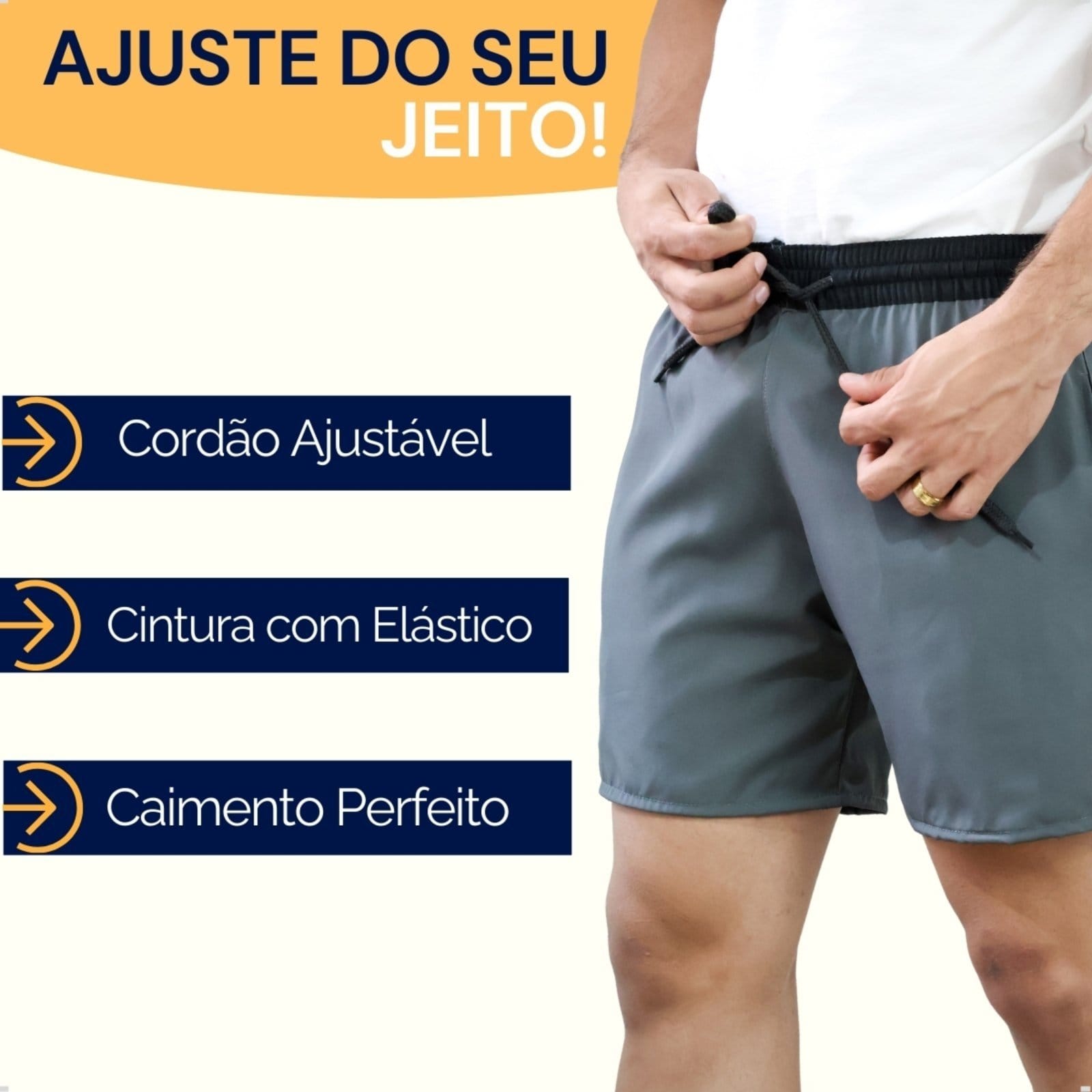 Vista 2 Kit 2 Short Esporte Masculino KS Bermuda Tactel com Elastano Futebol Praia Academia KS cinza/grafite/preto