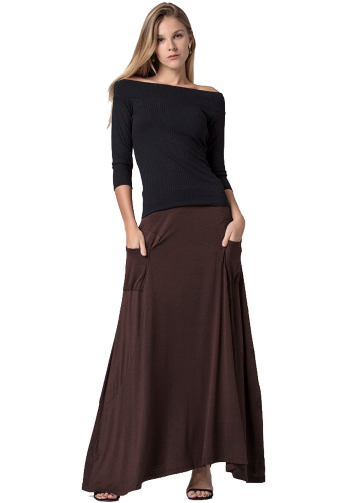 Saia Amazonia Vital Longa Malha com Bolso