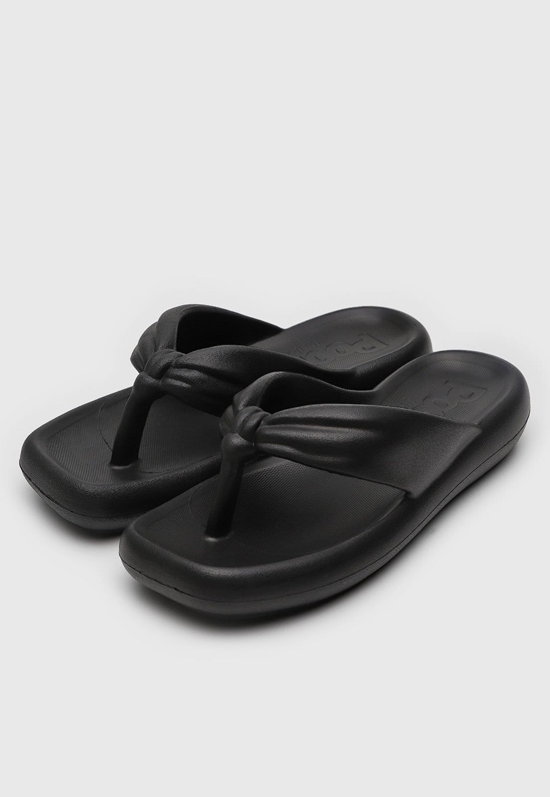 Vista 2 Chinelo Dedo Feminino Usaflex Poofy Preta Usaflex preto