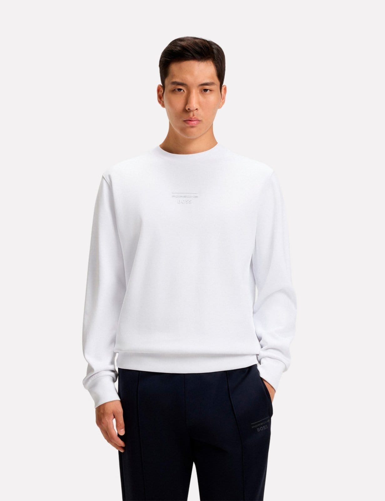 Blusa Hugo Boss X Porsche Masculina Moletom Regular C-Soleri 71 Branca