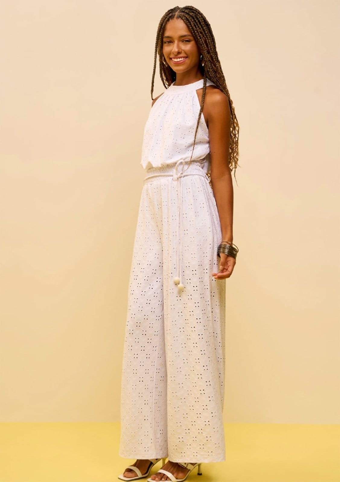 Vista principal Calça Zinco Pantalona Alta Off-white Zinco off-white white