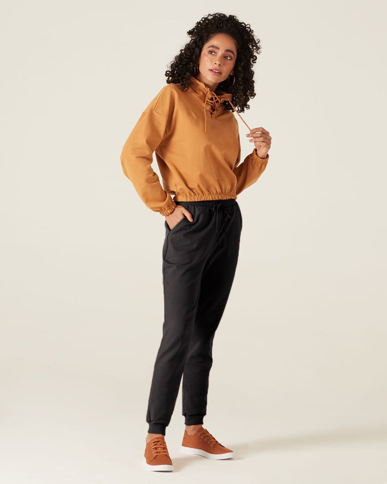 Vista principal Calça Jogging Moletom Stretch Malwee preto