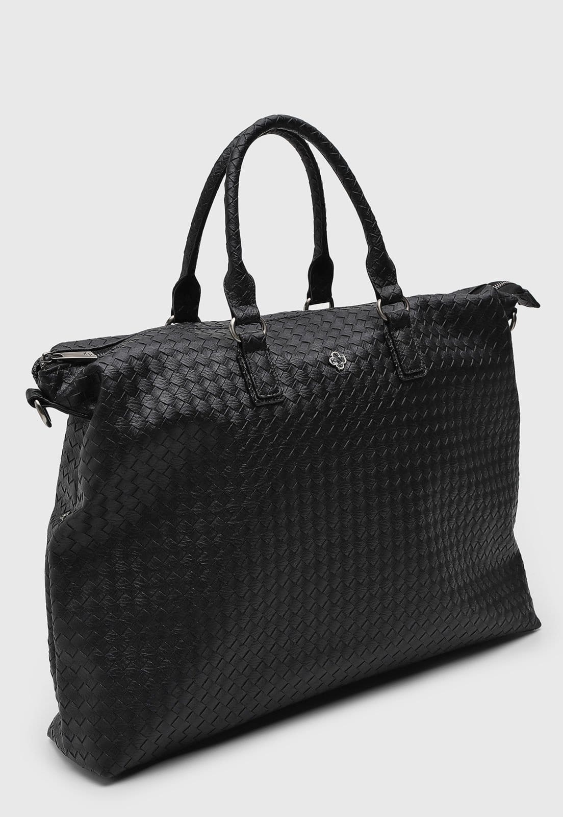 Vista 2 Bolsa Feminina Capodarte Tramado Preta Capodarte preto