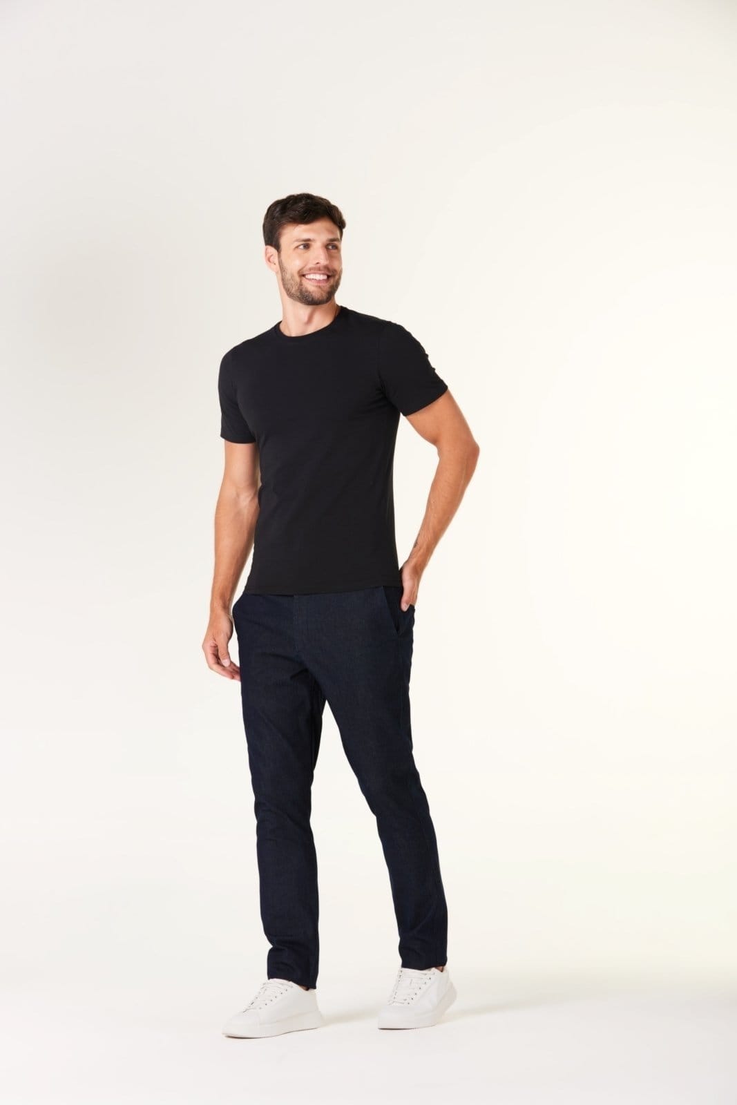 Vista principal Calça Jeans Traymon Chino Slim Marinho Traymon azul marinho