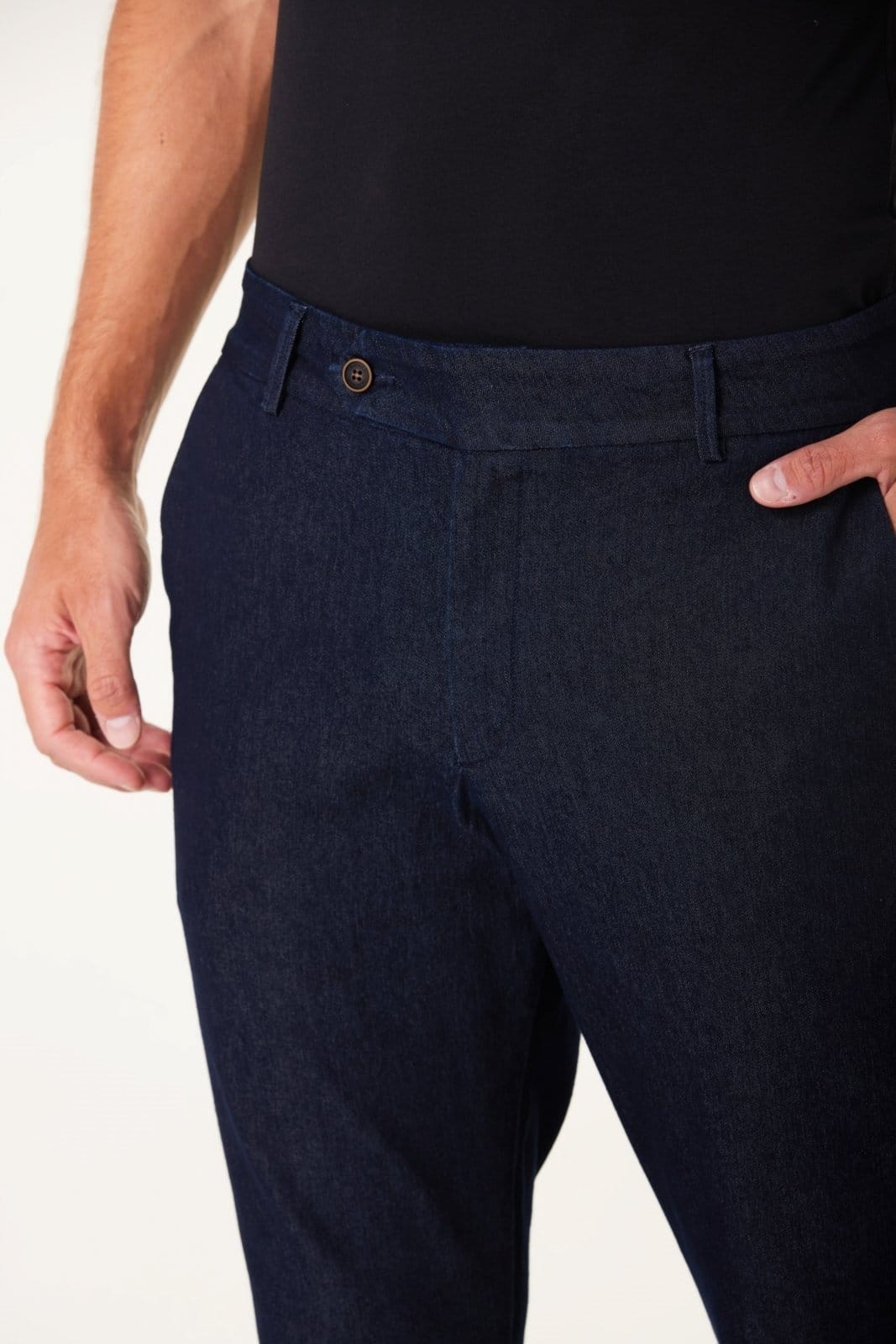 Vista 2 Calça Jeans Traymon Chino Slim Marinho Traymon azul marinho