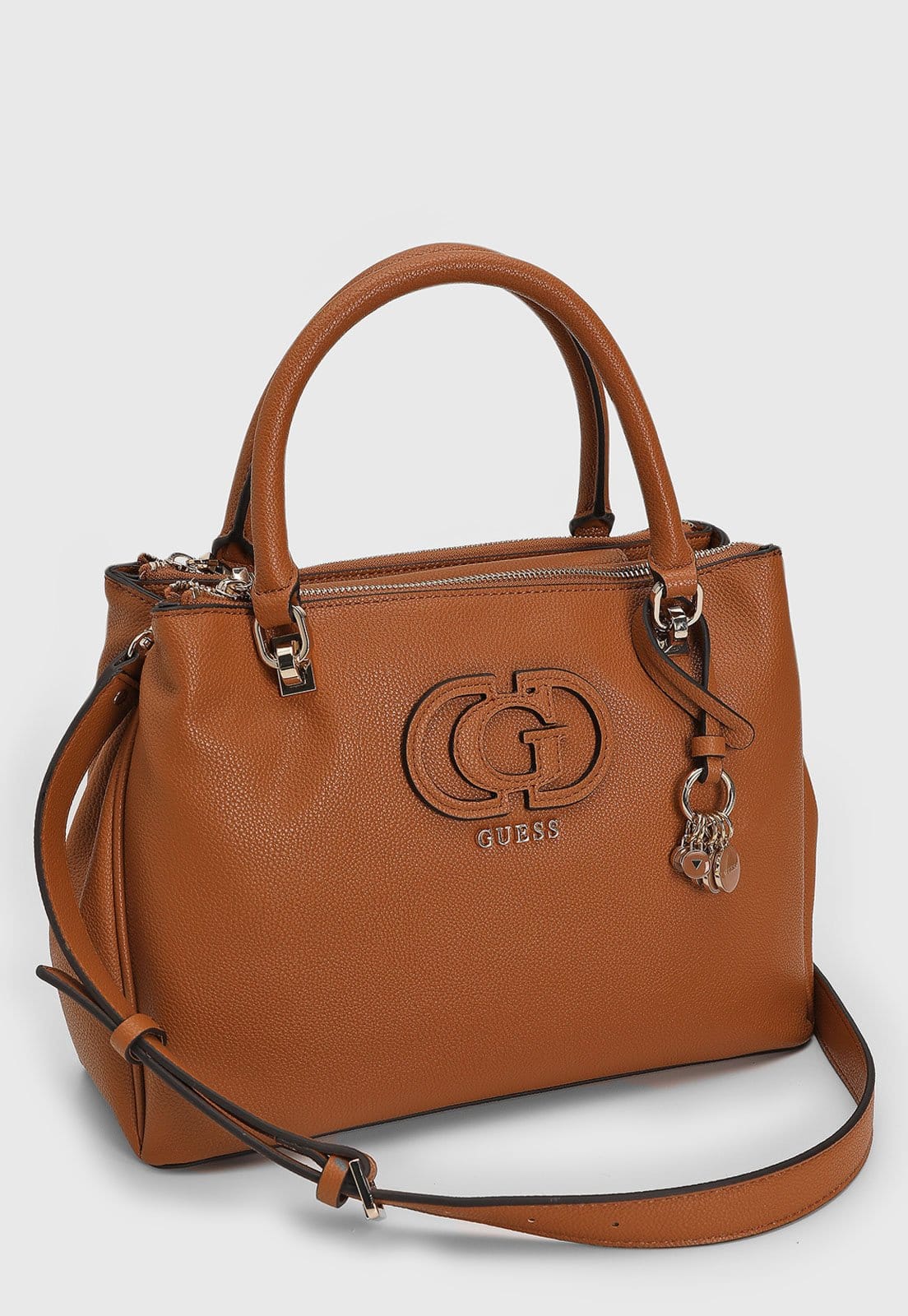 Vista 2 Bolsa Grande Guess Logo Guess caramelo
