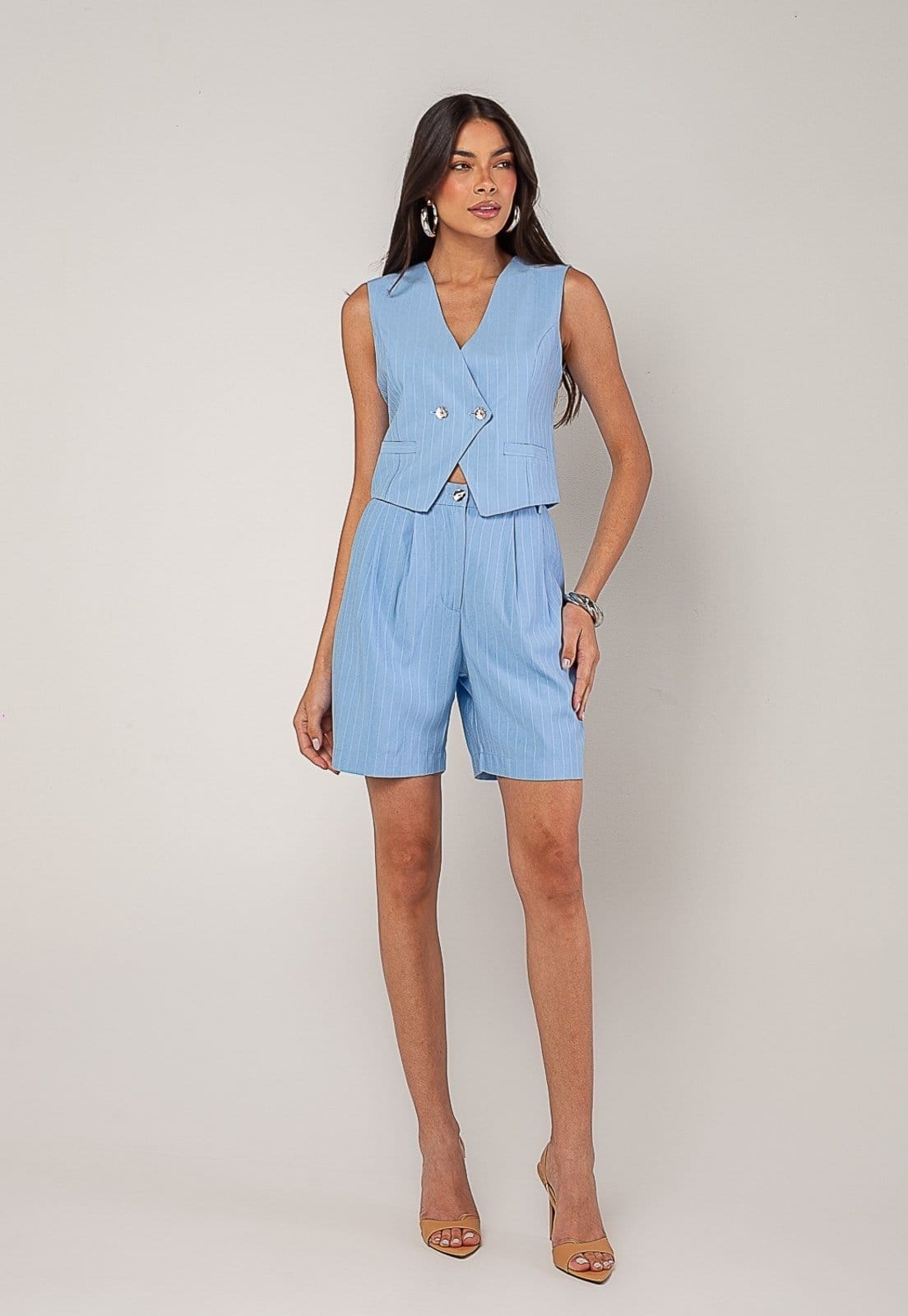 Conjunto Alfaiataria Com Colete e Short Salvatore