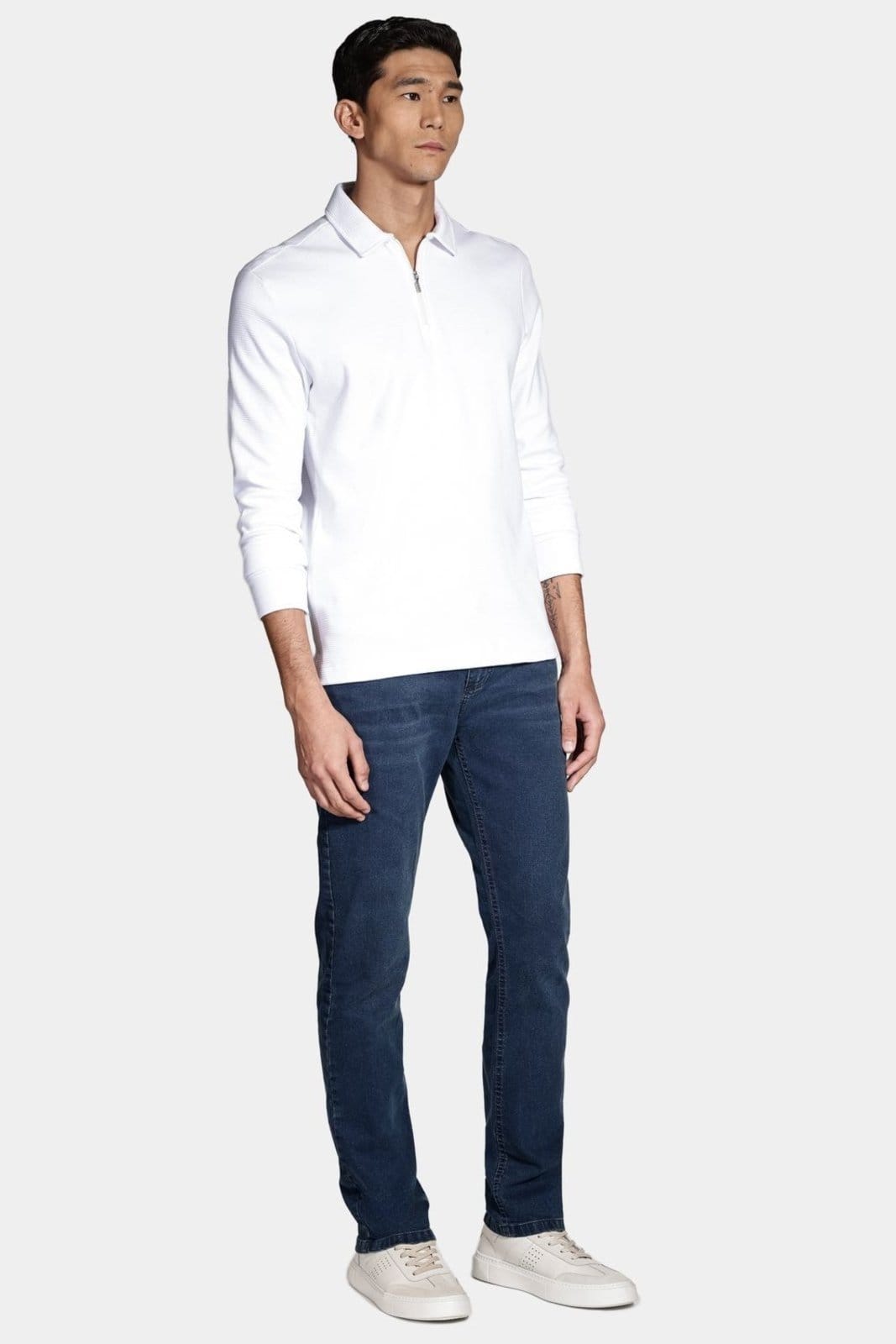 Vista 2 Polo Aramis Suedine Canelado Off White Aramis incolor white