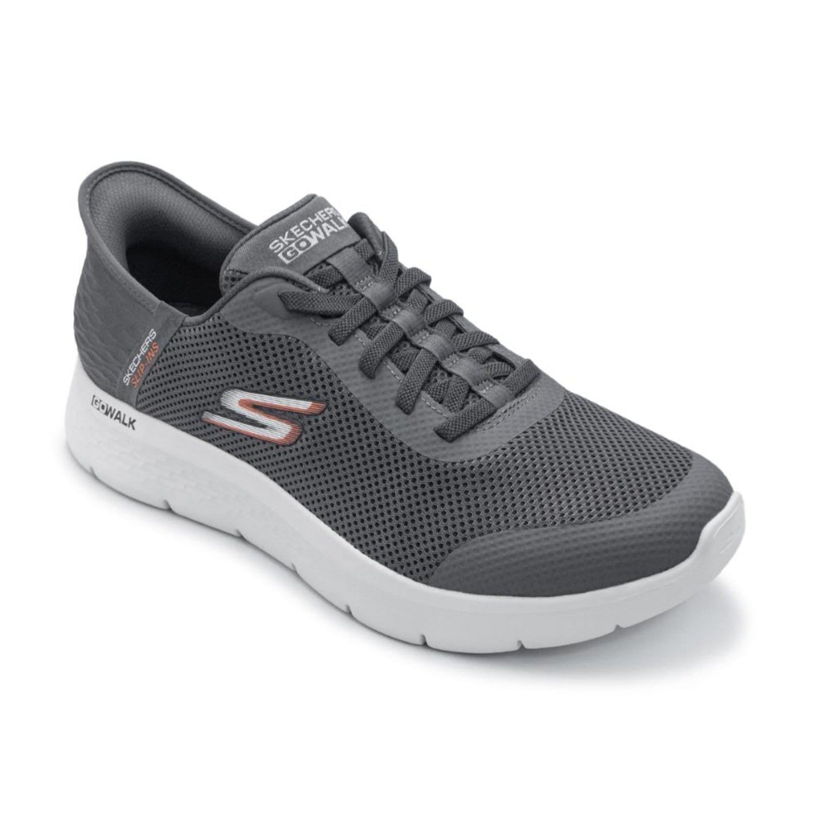 Vista 2 Tênis Skechers Masculino Go Walk Flex - Hands Up Treino Skechers cinza