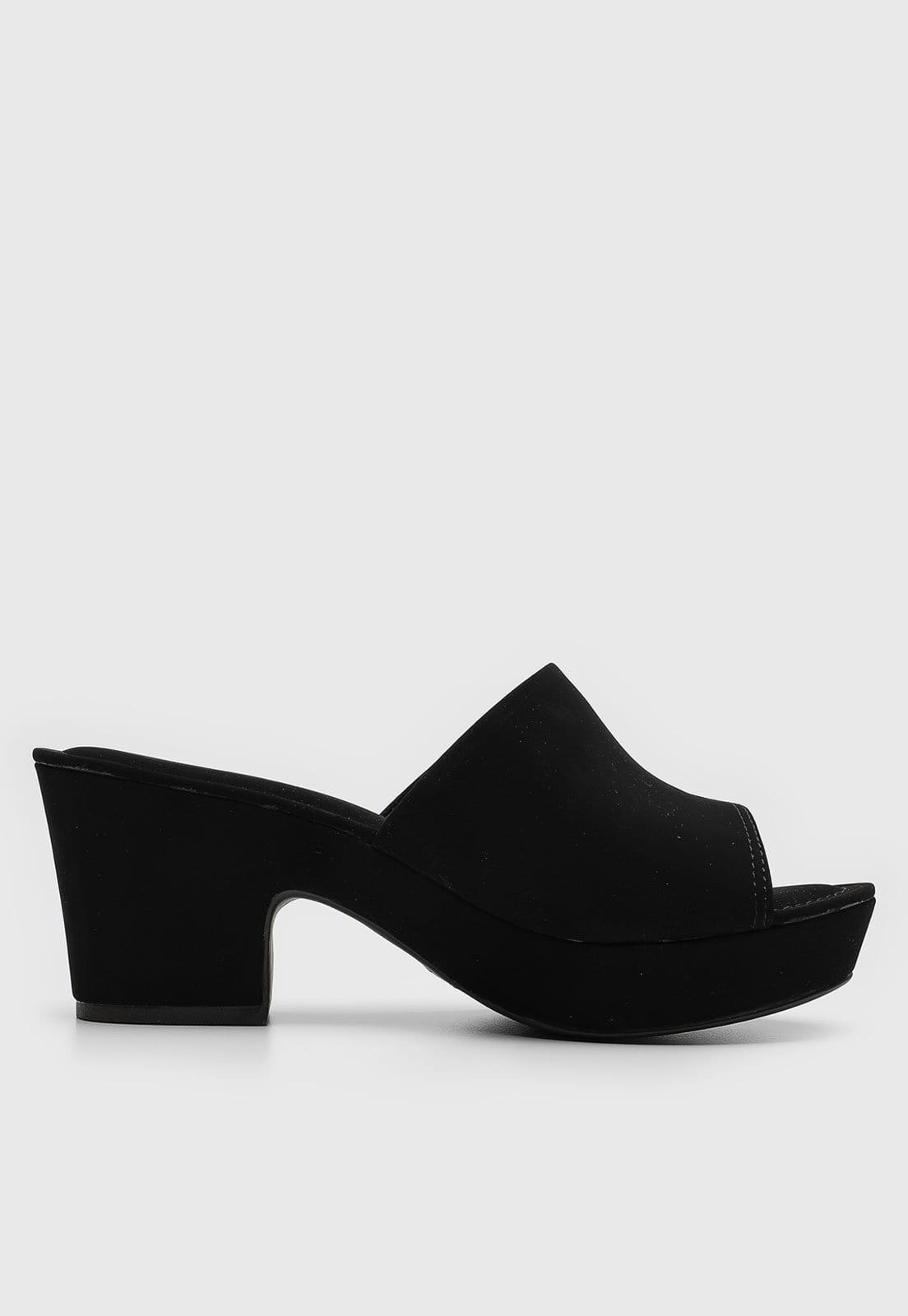 Vista 2 Tamanco Via Uno Nobuck Preta VIA UNO preto